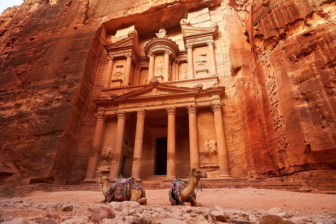 The Treasury facade at Petra in late afternoon light