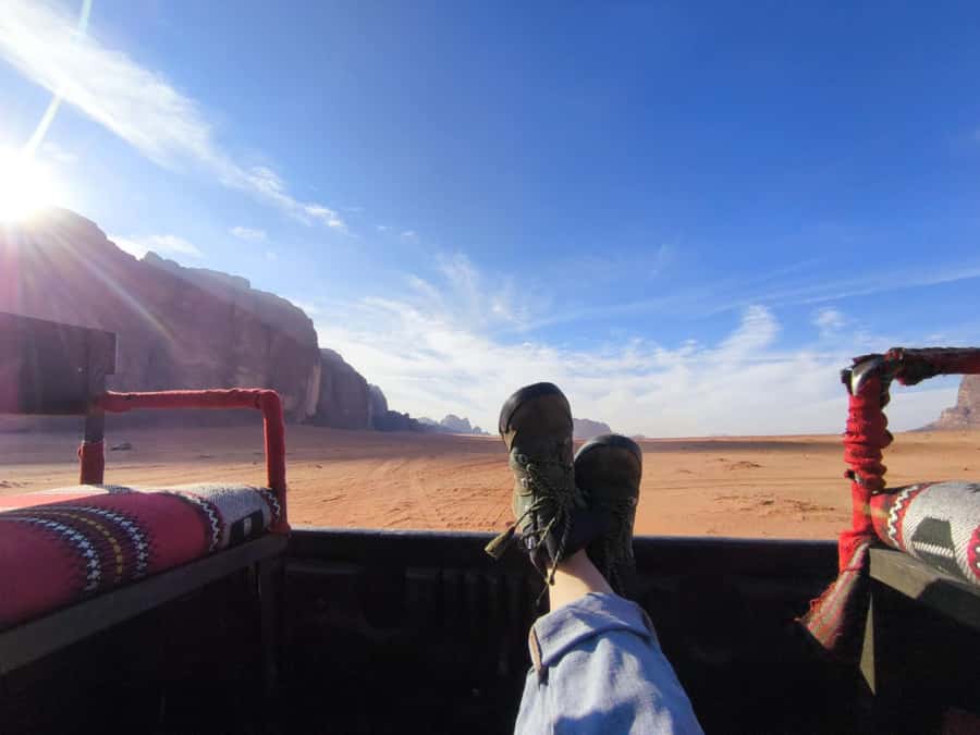 WADI RUM: ALL DAY JEEP TOUR with overnight and full meals - The secret stop and Burdah Rock Bridge lunch stop