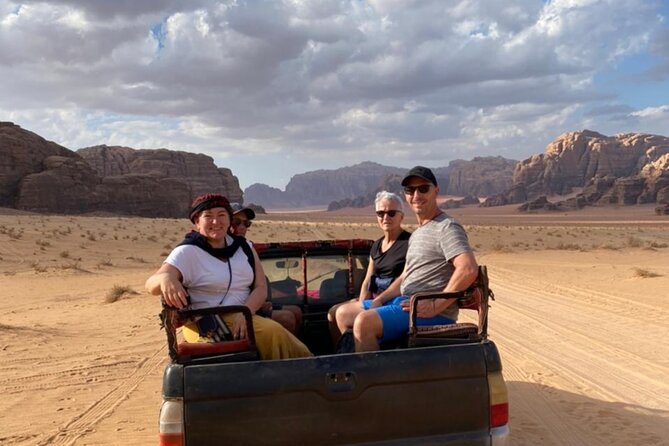 Wadi Rum Full Day Jeep Tour + Overnight in Bedouin Camp & Dinner - Al Ramal Red Sand Dune, Little Bridge, and Lawrence’s House for the best “wow” variety
